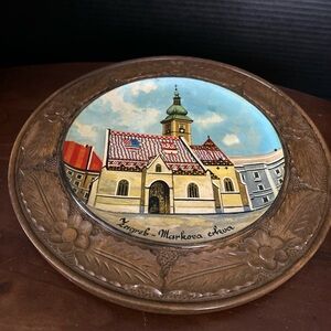 Hand carved wood plate